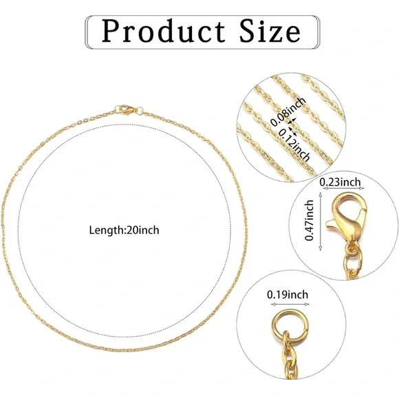 ❤️2 Gold Necklace Replacement Chain 20in BUY NOW Gold - Picture 2 of 3